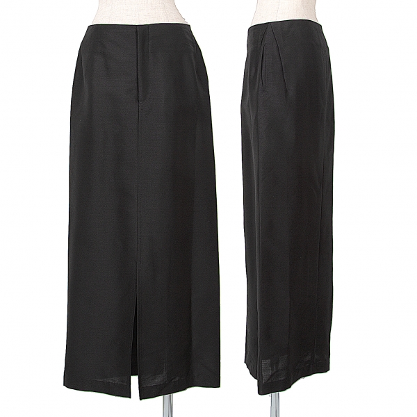 【SALE】ワイズY's モヘヤシルクセンタースリットスカート 黒2