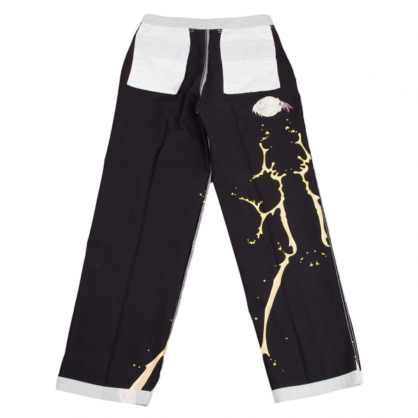 ISSEY MIYAKE MEN Takashi Murakami Printed Cotton Pants (Trousers) Grey XL