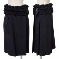  tricot COMME des GARCONS Wrinkle Frill Waist Wrap Skirt Navy S