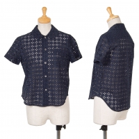  tricot COMME des GARCONS Lace Short Sleeve Shirt Navy S