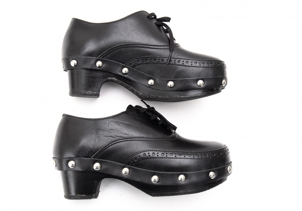 tricot COMME des GARCONS Studs Platform Leather Shoes Black About 