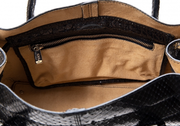 TOD'S Python Leather Hand Bag Black