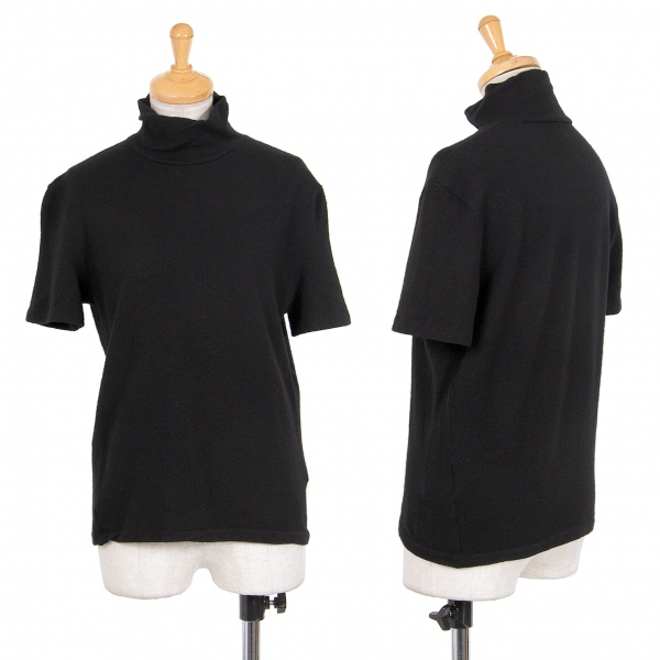 【SALE】ワイズY's ウール天竺ハイネック半袖Tシャツ 黒3