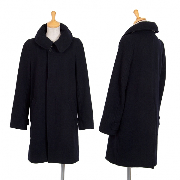 zucca Wool Brushed Coat Navy S | PLAYFUL