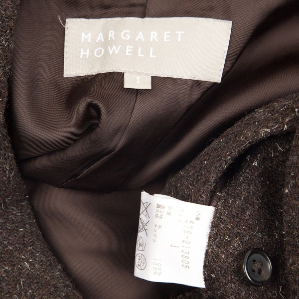 MARGARET HOWELL Mix Wool Belted Coat Brown 1 | PLAYFUL