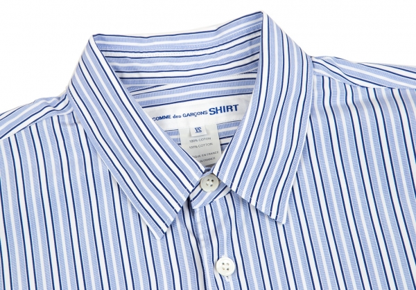 COMME des GARCONS SHIRT Striped Long Sleeve Shirt Blue XS   PLAYFUL