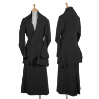  Yohji Yamamoto FEMME Wool Switched Jacket & Skirt Black S-M