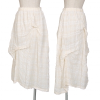  ISSEY MIYAKE I.S. Cotton Linen Plaids Skirt Ivory M