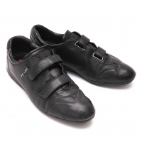  PRADA Leather Hook-and-Loop Belt Sneakers (Trainers) Black 38.5