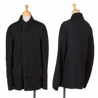  Y's Switched Design Wrinkle Jersey Jacket Black 2