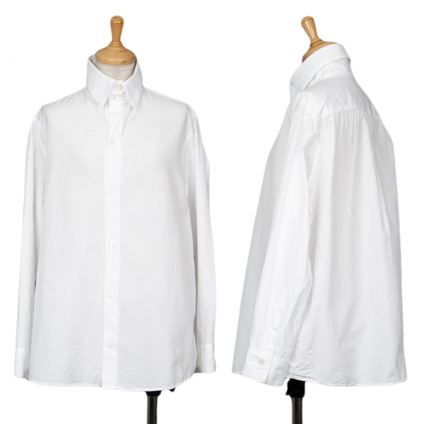 ヨウジヤマモト ファムYohji Yamamoto FEMME コットン高襟デザインシャツ 白M位