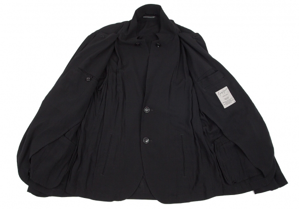 Yohji Yamamoto POUR HOMME Layered Rayon Suit Black 3 | PLAYFUL