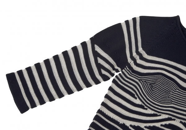 Jean Paul GAULTIER MAILLE FEMME Striped Design Knit (Jumper) Navy 
