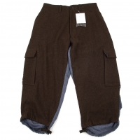  Y's Tweed Linen Switching Cargo Pants (Trousers) Brown 2