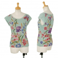  VIVIENNE TAM Floral Ribbon Design Sleeveless Shirt Green 1