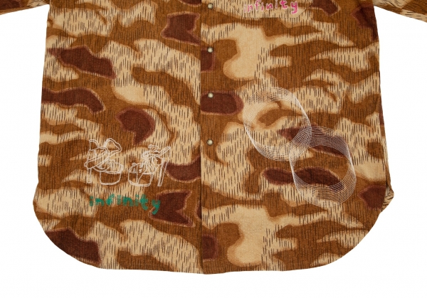 Bernhard Willhelm Pattern Corduroy Long Sleeve Shirt Brown M | PLAYFUL