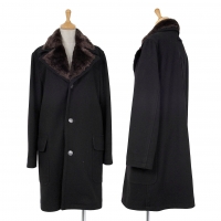  Jean-Paul GAULTIER Fur Switching Long Coat Black 40