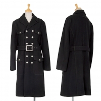 Jean-Paul GAULTIER Wool Belted Double Coat Black 40