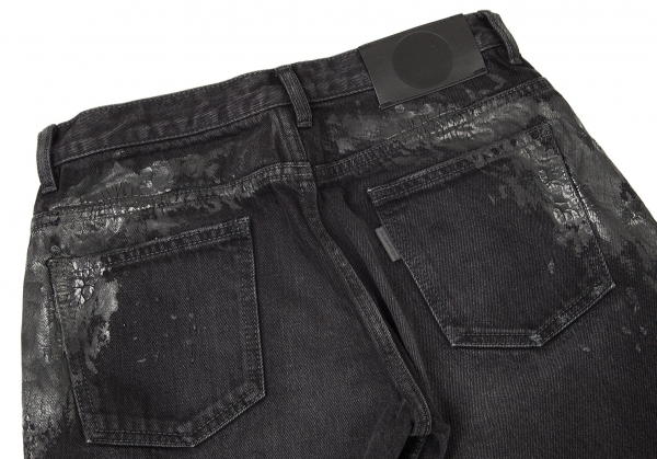 JIL SANDER Crack Coating Design Damage Jeans Black S | PLAYFUL