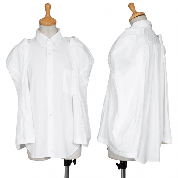 コムデギャルソンCOMME des GARCONS 変形ワイドスリーブデザインシャツ 白XS