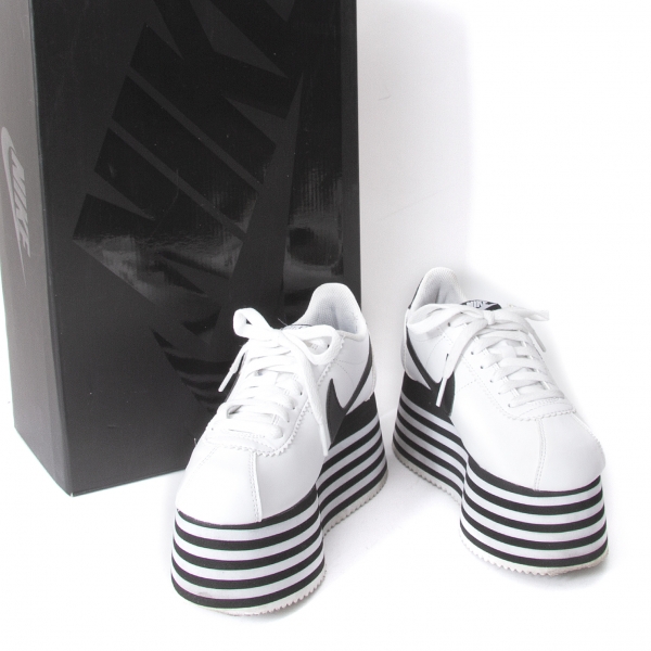pavo mano Lechuguilla COMME des GARCONS NIKE CORTEZ CDG Platform Sneakers White US 6 | PLAYFUL