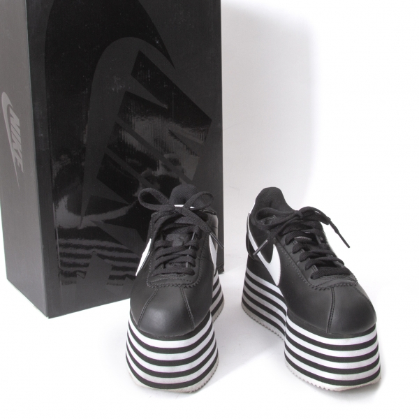 COMME des GARCONS NIKE CORTEZ CDG Platform Sneakers Black US 6 