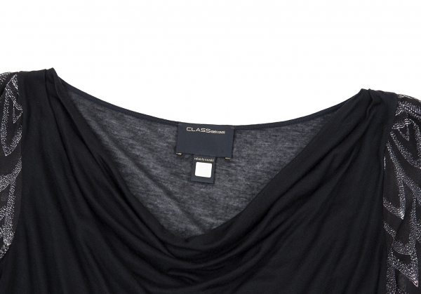 forklædning meditativ udskiftelig CLASS roberto cavalli Drape Design See-through T Shirt Black 42 | PLAYFUL