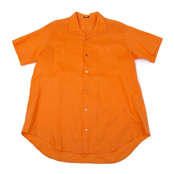 ワイズフォーメンY's for men リネンオープンカラー半袖シャツ オレンジM位