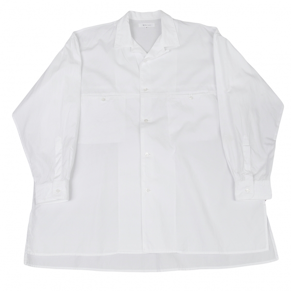 ワイズフォーメンY's for men コットンビッグシルエットオープンカラーシャツ 白M