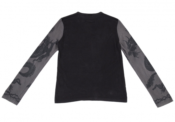 Jean-Paul GAULTIER HOMME Dragon Printed T-Shirt Black,Grey 48 