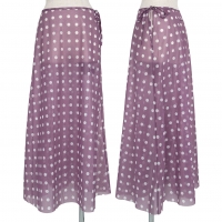  Jean-Paul GAULTIER CLASSIQUE Polka dot See-through Wrap Skirt Purple 40