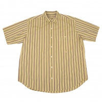  Papas Striped Cotton Short Sleeve Shirt Yellow L
