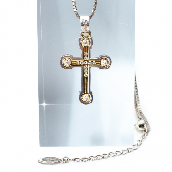 Jean-Paul GAULTIER Silver Cross Necklace Silver,Gold | PLAYFUL