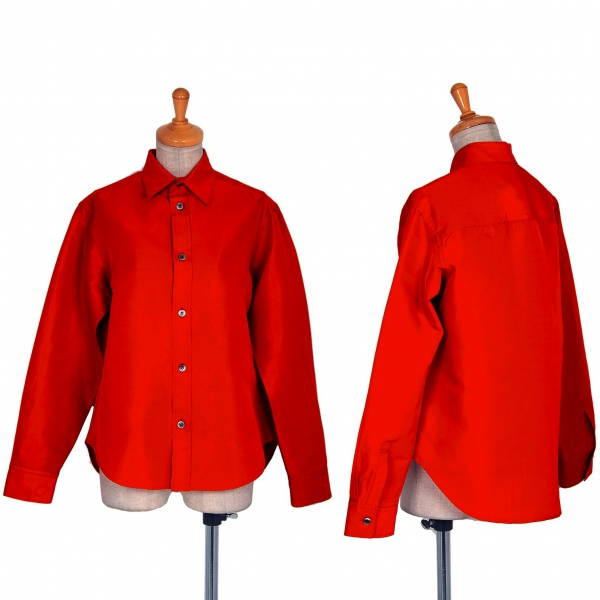 ワイズY's シルク長袖シャツ 赤3