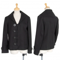 Y's Sailor collar Zip Cotton Jacket Black S-M