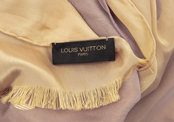 Louis Vuitton Acetate Silk Monogram Stole Beige,Charcoal