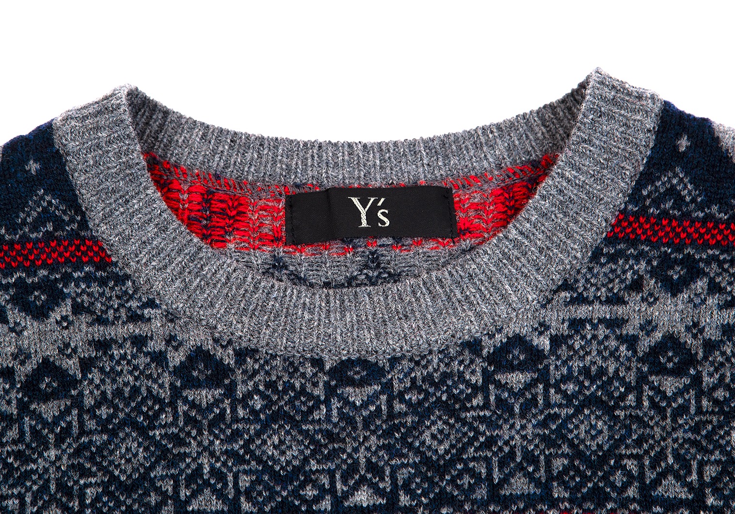 Y's ワイズ ニット・セーター 2(S位) 紺xベージュ