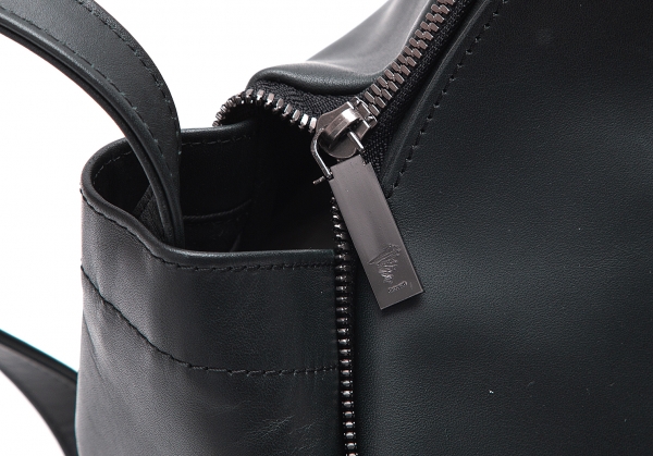 Yohji Yamamoto discord Leather Zip Design Bag Black | PLAYFUL
