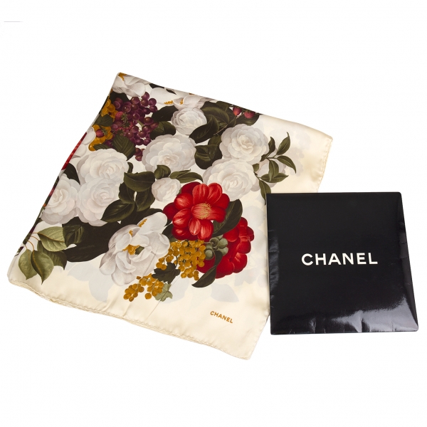 CHANEL Vintage CC Mark Logo Sleeveless Top 38 Flower Print 