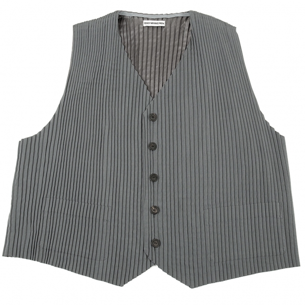 ISSEY MIYAKE MEN Pleats Vest (Waistcoat) Grey 3 | PLAYFUL
