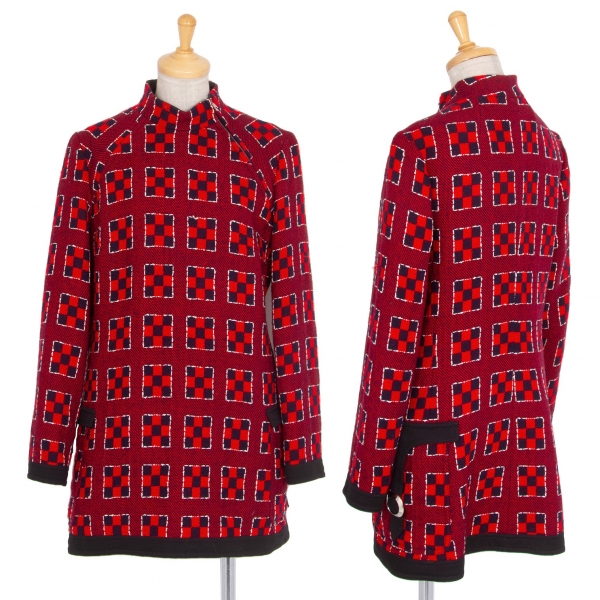 JUNYA WATANABE Block Pattern Pullover Jacket Red S | PLAYFUL