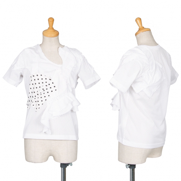 コムデギャルソンCOMME des GARCONS メッシュペーストデザインTシャツ 白S