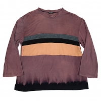  COMME des GARCONS HOMME PLUS Striped Long Sleeve T Shirt Purple S-M