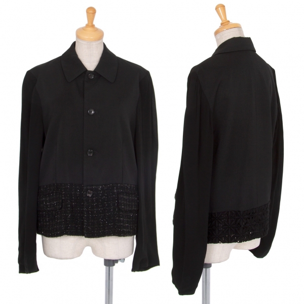 トリココムデギャルソンtricot COMME des GARCONS 袖裾切替デザインジャケット 黒M
