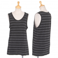  Y's Dyed Stripe Sleeveless Shirt Black,Grey 2