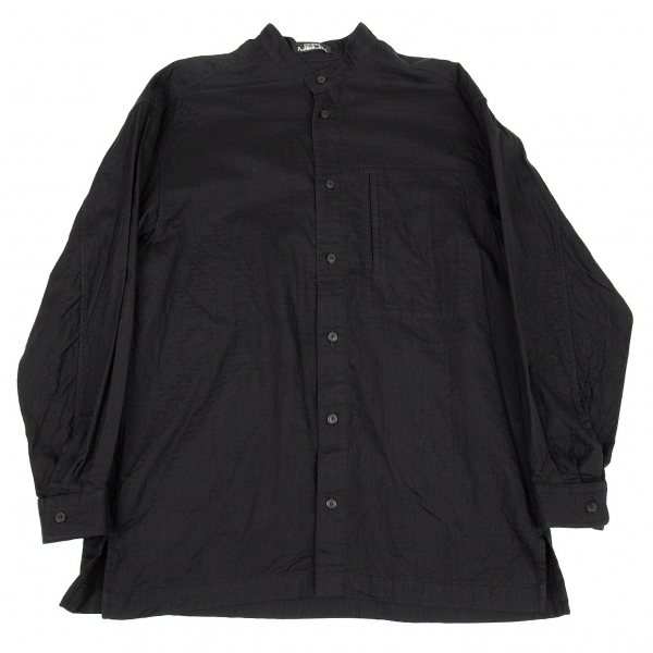 イッセイミヤケペルマネンテISSEY MIYAKE PERMANENTE コットンスタンドカラーシャツ 黒M