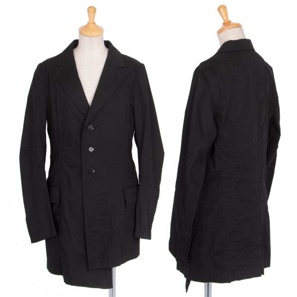 ワイズY's コットンブロード裾変形切替デザインジャケット 黒2