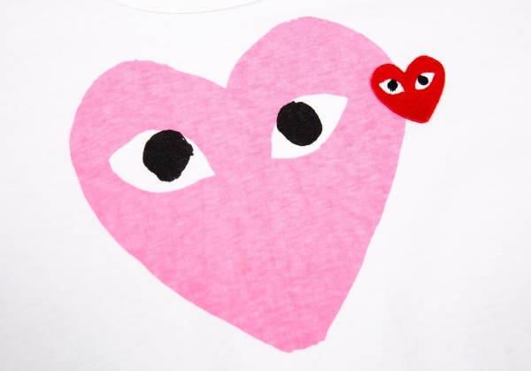 PLAY COMME des GARCONS Pink Heart T Shirt White L | PLAYFUL