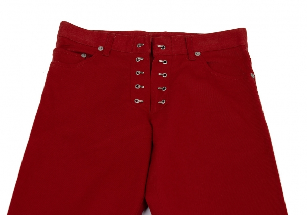 Jean-Paul GAULTIER FEMME Front Hook Stretch Pants (Trousers) Red 