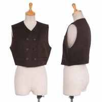  gigli Wool Cotton Stripe Vest (Waistcoat) Brown 38